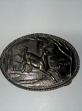 Leaping BUCK DEER BELT BUCKLE The Great American Buckle Co 1980 Serial #472