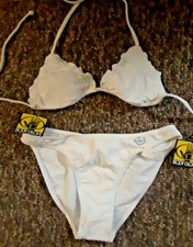 NWT LADIES XS BODY GLOVE 2PC BIKINI SWIMSUIT WHITE