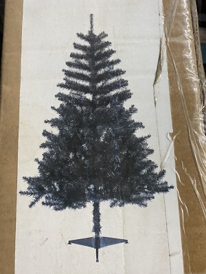 KÜNSTLICHER WEIHNACHTSBAUM GLÄNZEND SCHWARZ 5 Fuß 150 cm