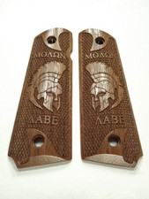 Walnut Molon Labe Spartan 2 1911 Grips Full Size