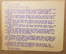 1974 UPI radio or TV news feed in early August 1974 death of Gene Ammons, Buzzi