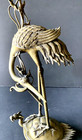 BIRD STANDING ON TORTOISE ANTIQUE BRONZE SCULPTURE STATUE 15" TALL — photo 3