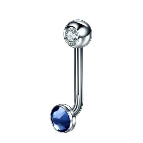 IMPLANT GRADE TITANIUM Crystal Gem Vertical Hood Piercing Vaginal Christina Bar - Picture 8 of 9