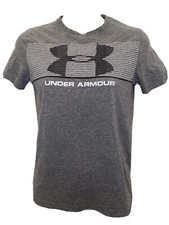 Under Armour HeatGear Loose Fit T-Shirt Youth Size YMD/JM/M Solid Gray/UA Logo