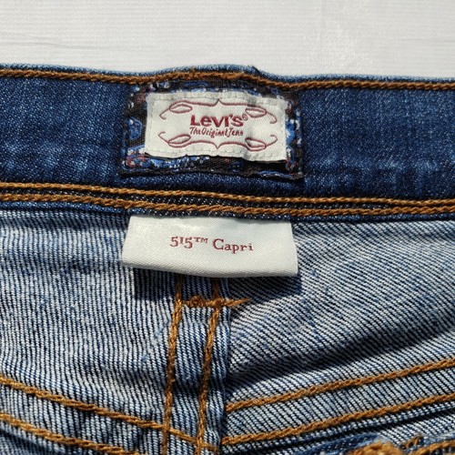 Womens LEVI STRAUSS 515 Capri Size 4 Dark Wash Blue Jean Denim - Picture 3 of 7