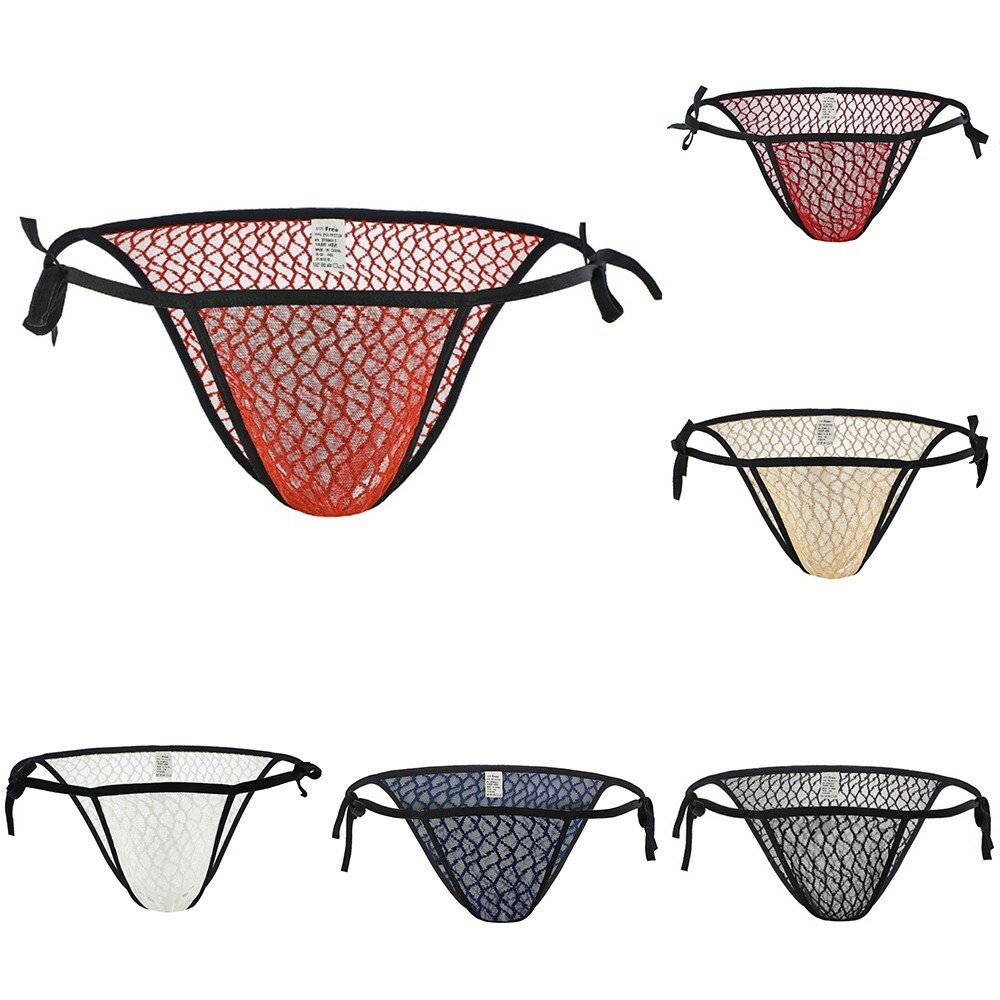 Men Sexy G-String Sheer Pouch Low Waist Underwear Thong Underpants Briefs Bikini