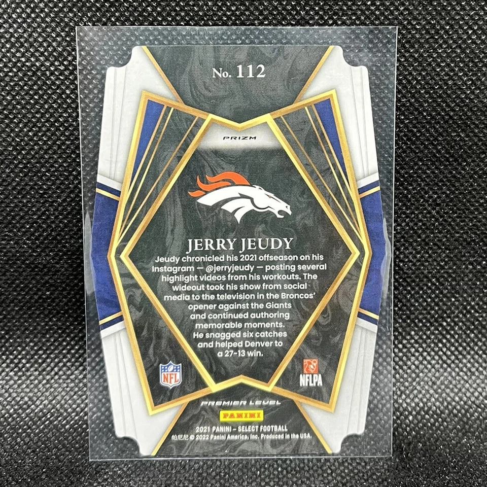 Jerry Jeudy #112 Premier Black Gold Prizm Die Cut 2021 Panini Select Football - Image 2 of 2