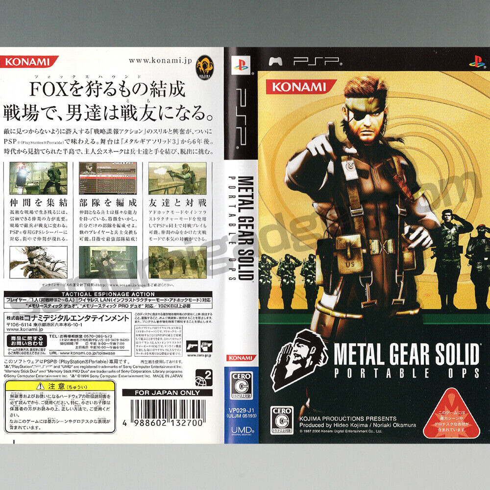 Lot of 3 PSP GAMES Metal Gear Solid Peace Walker ＆Ops ＆Ops +