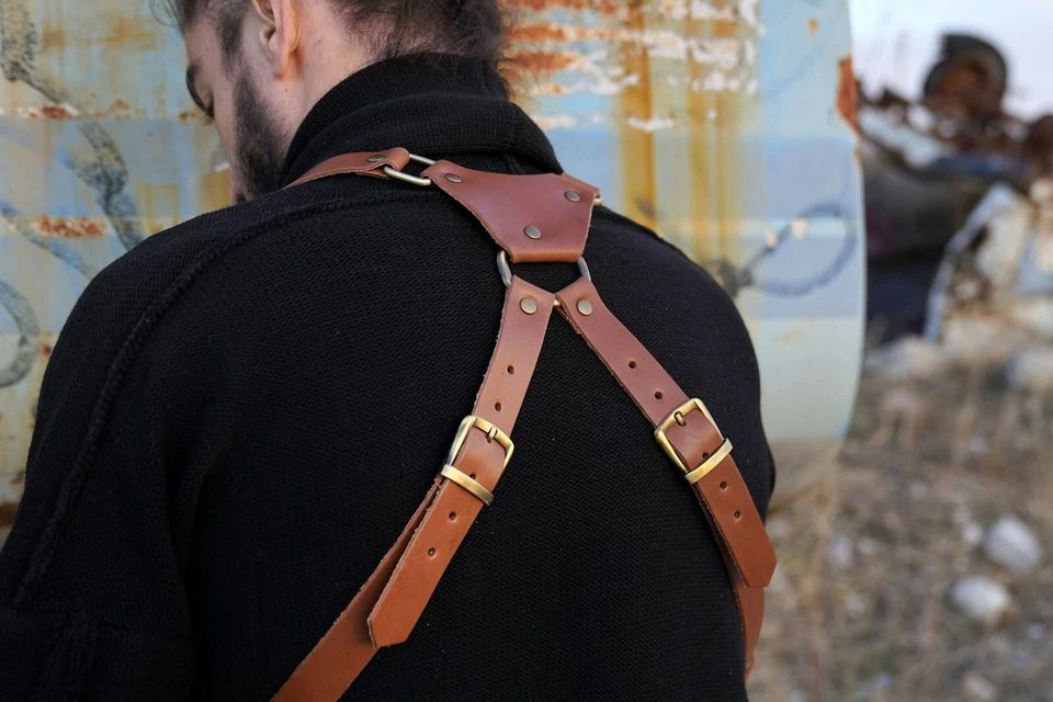 Bolso Funda Cuero Tostado Bolso de Hombro Cuero Festival Bolso Ardiente Foto 4 de 4