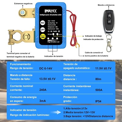 Stacca Batteria Auto Con Telecomando 12V 240A - Interruttore Remoto Per Auto, Barca, Camion - Foto 9