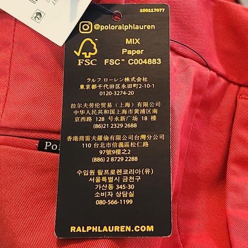 NEW Ralph Lauren POLO Mens W37" L32" Straight Fit Stretch Chino Pants Spring Red - Picture 7 of 12