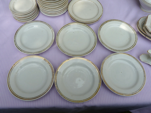 Antique Miniature Dinner Set Service Childs Gilt Trim Porcelain 33 pieces - Picture 19 of 24