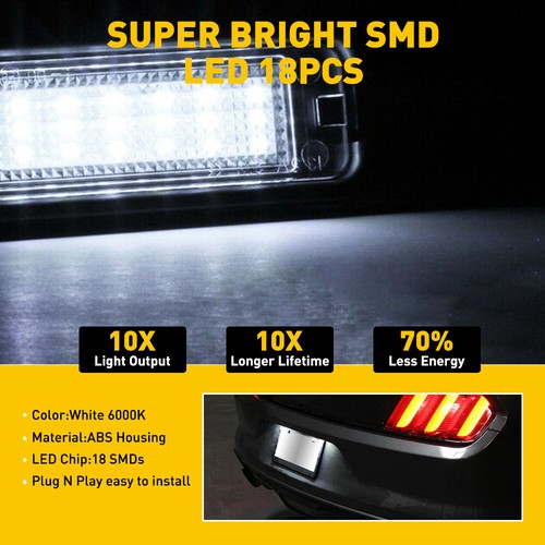 2x AUXITO LED Plate License Tag Light Lamp Free Error For 2015-2021 Ford Mustang - Picture 5 of 10