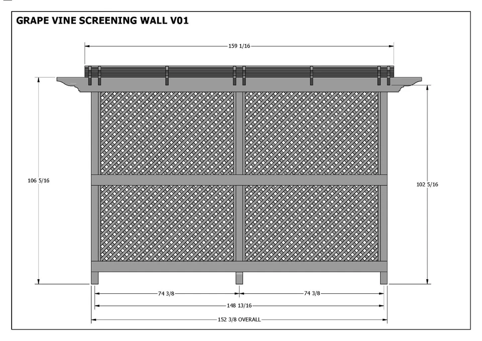 Solo planos de construcción - PARED DE CELOSÍA DE VID DE UVA - PARED DE PROTECCIÓN DE PRIVACIDAD EXTERIOR Foto 4 de 4