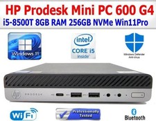 HP PRODESK 600 G4 MINI PC i5-8500T 8GB RAM 256GB NVME WIN11PRO EXTRAS