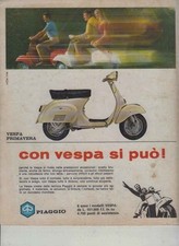 advertising Pubblicità-MOTO PIAGGIO VESPA 125 PRIMAVERA  1968  CON VESPA SI PUO'
