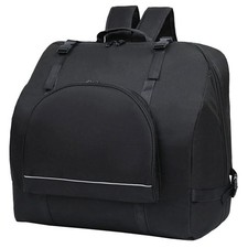 Black Accordion Bag - Padded Oxford Cloth Case with Adjustable Shoulder Strap...