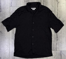 Zara Women  s Black Short Sleeve Button Up Shirt Size M 187