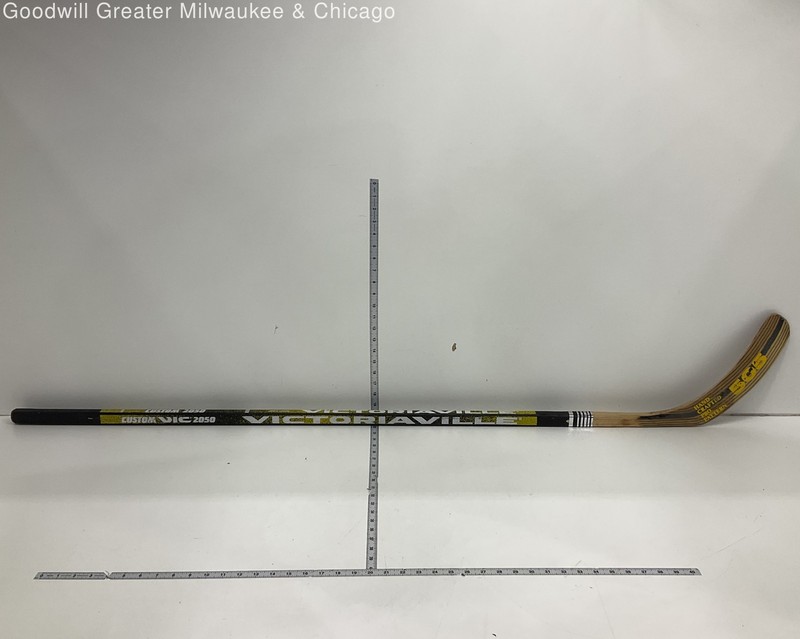 Vintage Custom Vic 2050 Left-Handed Hockey Stick Yellow/White/Black