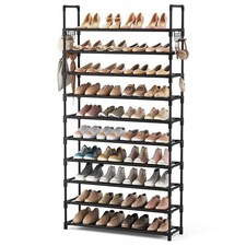 VTRIN 10 Tier Shoe Rack Tall Large Capacity Wide Shoe Organizer with Two Hook...
