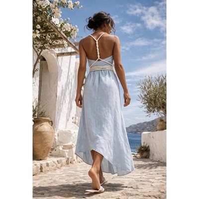 navy blue dress for baby girl Alps Gods Grecian Backless Goddess Evening Gown main image 0
