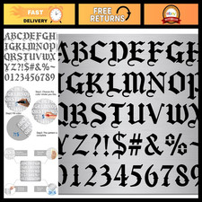 6.3" Metal Gothic Letter Stencil - Stainless Steel Old English Font for Crafts,