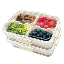 Snackle Box Container, Upgrade Dishwasher,Safe Snack Box for Adult Kids, 4 co...
