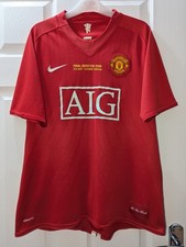 Manchester United Home Football Shirt 2007/09 Moscow Final Edition. Mens Large.