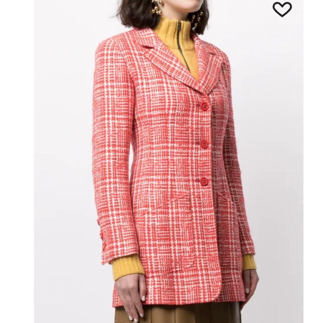 Good Condition Chanel Coco Mark Button Wool Tweed… - image 1