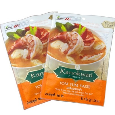 Kanokwan Tom Yum Paste Thai Authentic Instant Spicy Hot Sour Soup 2 Packs