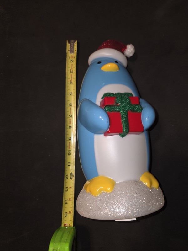 2020 Target Wondershop Blue Penguin Santa Hat Blow Mold Light Up 13.5" Glitter