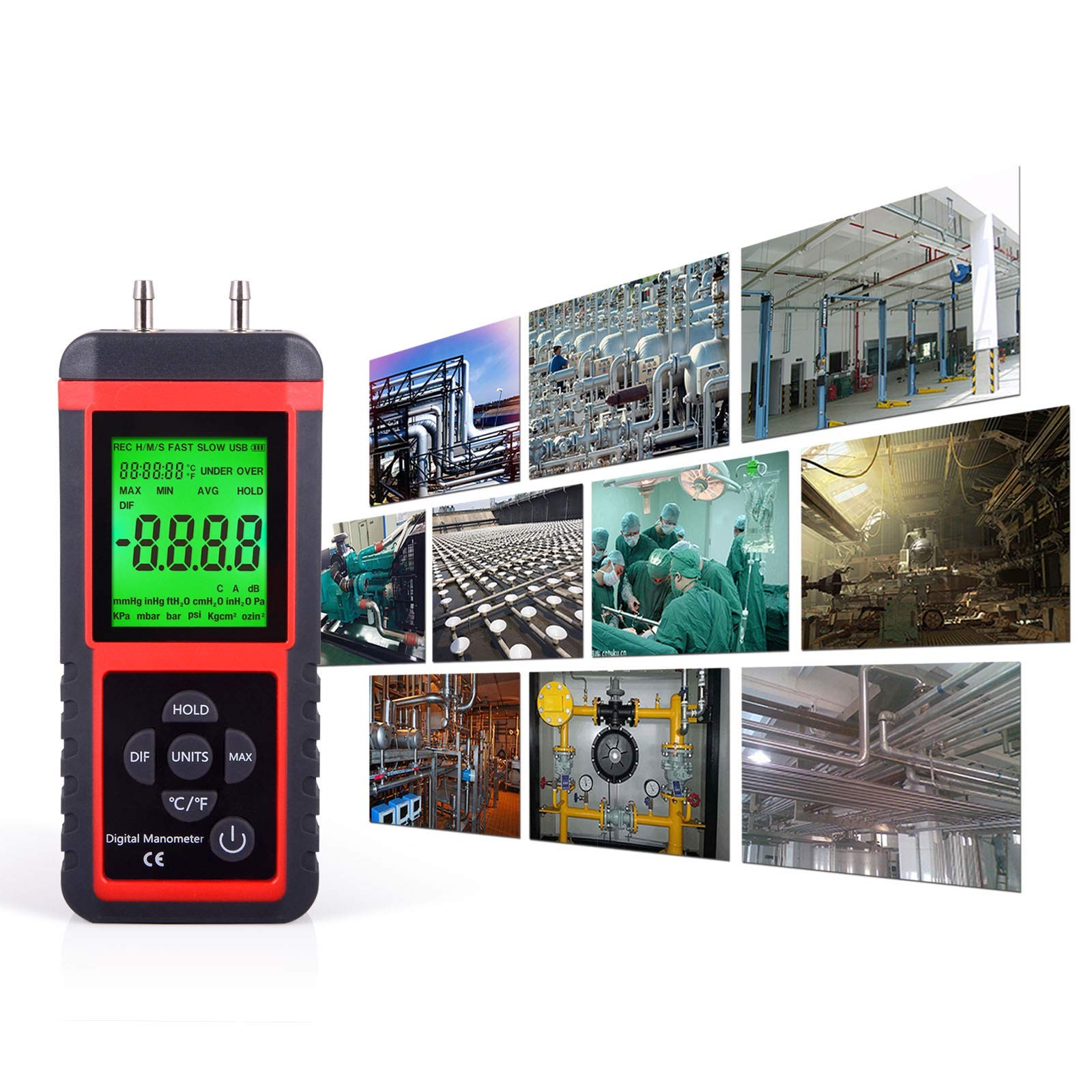 Manomètre digital portable de pression différentielle gaz HVAC Testo-Pro - 4