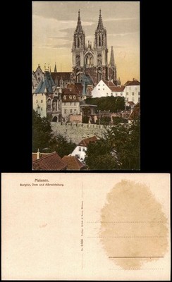 Meissen castle gate, cathedral and Albrechtsburg, Wagner's wine tavern 1924