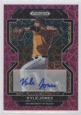 2022 Panini Prizm Draft Picks Neon Pink Velocity Kyle Jones #PDP204 Auto 03j5