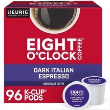 Eight O Clock, Dark Italian Roast, K-Cup Pods, Dark Roast Coffee, 96 Count