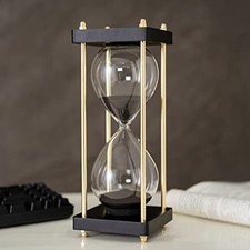 Large Sand Timer, Hourglass Timer 60 Minutes,Vintage Wooden Goldenrod Black