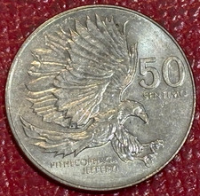 AU/UNC 1984 PHILIPPINES 50 SENTIMOS MONKEY EAGLE PITHECOPHAGA JEFFERYI-JAN551
