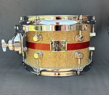 SPAUN Custom 4-Piece Drums -Silver Glass w-Red Stripe
