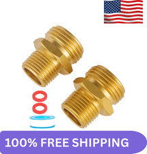 2 Pack Brass Garden Hose Adapter 3/4" GHT Female x 1/2" NPT Male Connector