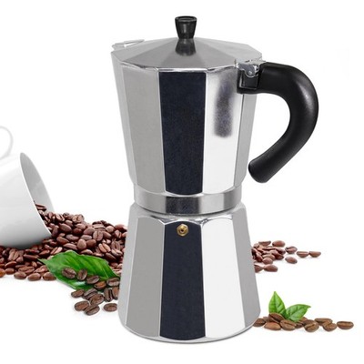 Supvision 12 Cup Moka Pot Aluminum 600ml Italian Coffee Maker 12 Cup, Silver