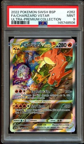 PSA 9 MINT Charizard VSTAR SWSH262 FULL ART HOLO 262 SWSH PROMO Pokemon Card 506