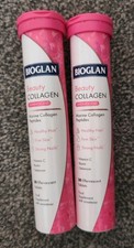 2 X BIOGLAN BEAUTY COLLAGEN EFFERVESCENT 20 TABLETS HAIR SKIN NAILS BBE 06 2027
