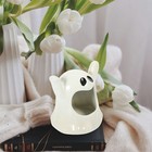 2 Pcs Halloween Candlestick Decor Ghost Tealight Container Ceramic Holder
