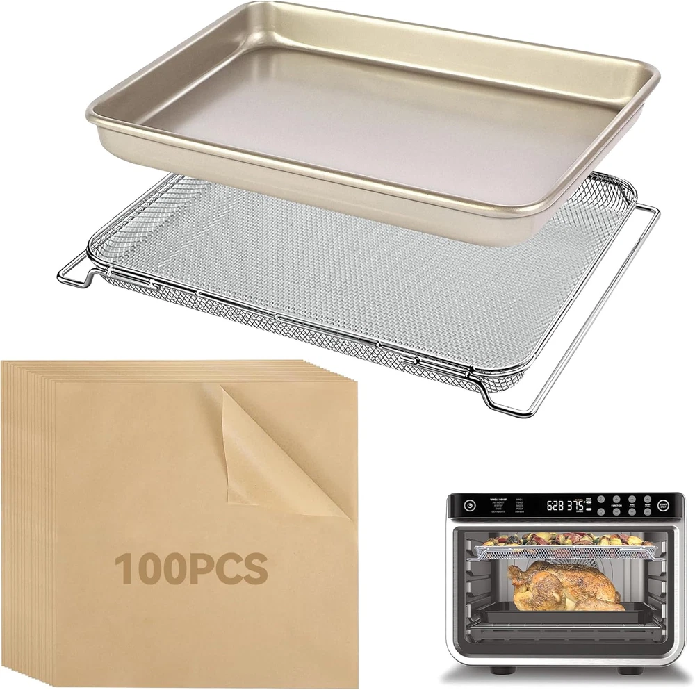 100 Pcs Parchment Liners for Ninja Air Fryer & Toaster Oven DT201 100 Pcs Parchment Liners for Ninja Air Fryer & Toaster Oven DT201