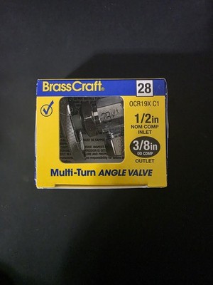 BRASSCRAFT 1/2  Comp Inlet x 3/8  Comp Outlet Multi-Turn Angle Valve