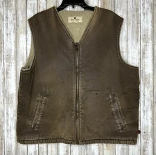 Woolrich Mens Sherpa Lined Work Vest Saddle Brown Size XL
