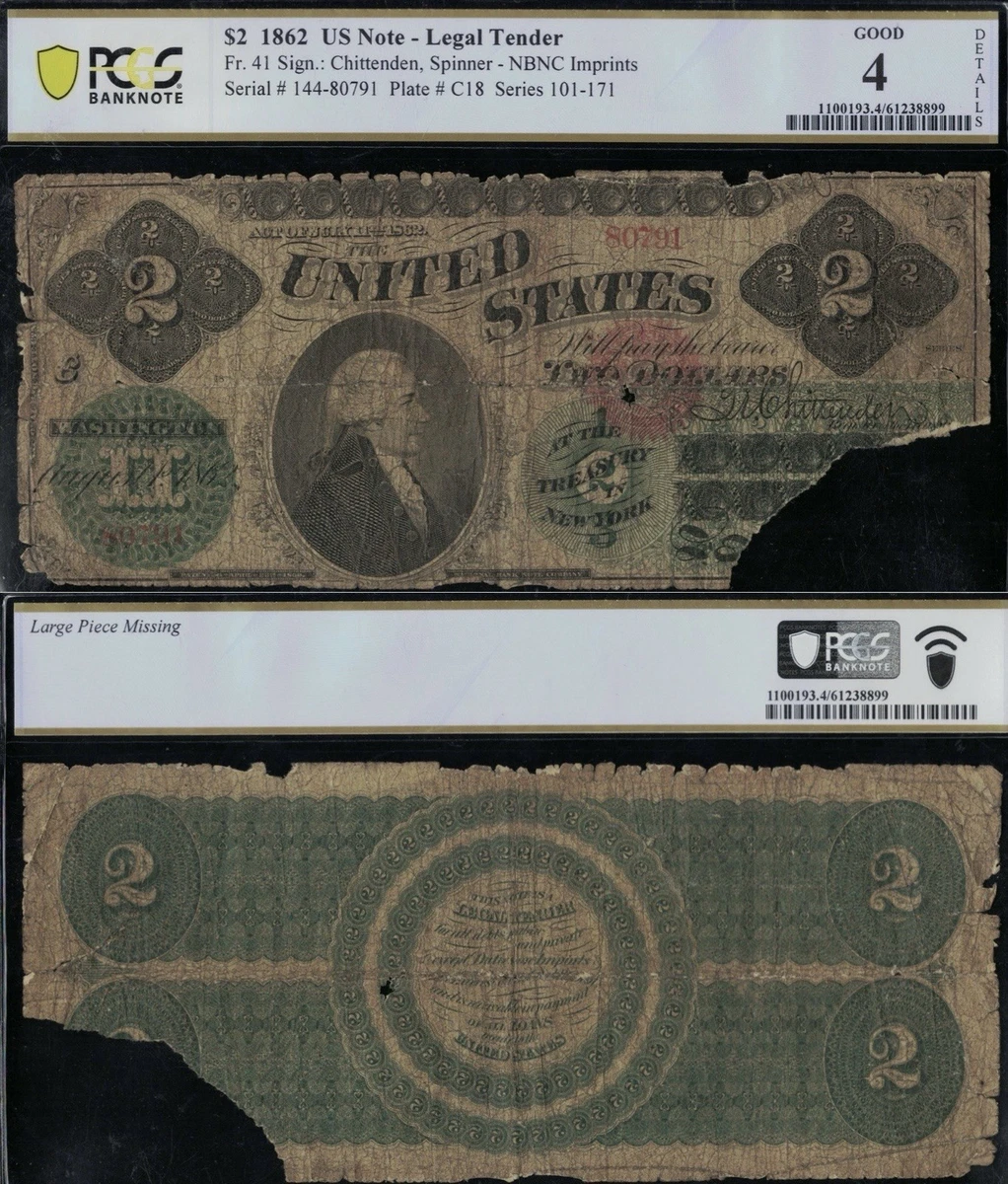 $2 1862 Year United States Large Size Notes for sale | eBay