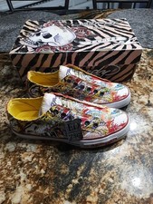 Vintage Y2K Don Ed Hardy Slip On Shoes Lace Less Tattoo Tiger Size 6 19STL106W