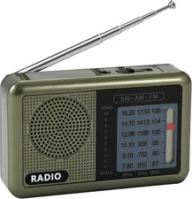 3 Band Mini Pocket Radio with Rechargeable Battery, Portable FM AM Shortwave Rad