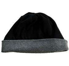 Old Navy Fleece Beanie Ski Black Gray Cuffed Ski Snowboard Unisex One Size